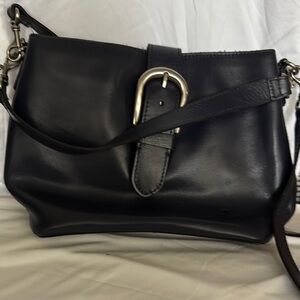 Patricia Nash Irving Bucket Handbag Navy Leather Crossbody Bag